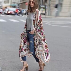 White Floral Kimono